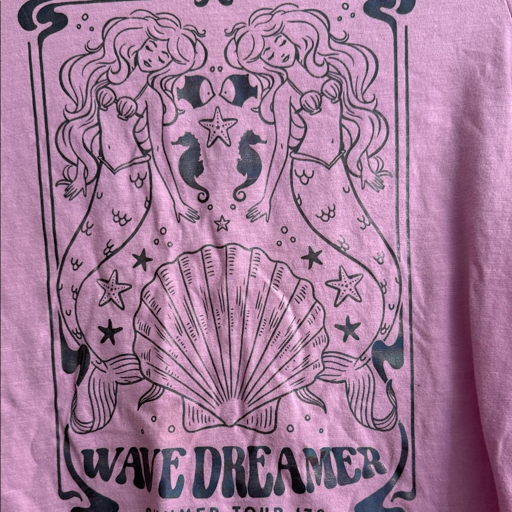SO kids Pink "Wave Dreamer" Graphic Short Sleeve Tee size 14/16 - Picture 2 of 4